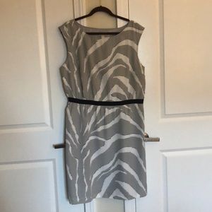 Grey and White Patterned Dress